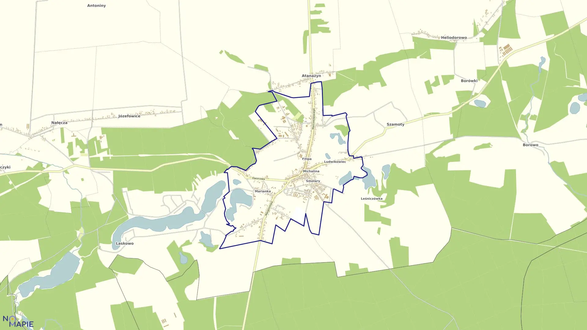 Mapa obrębu Miasto Szamocin w gminie Szamocin